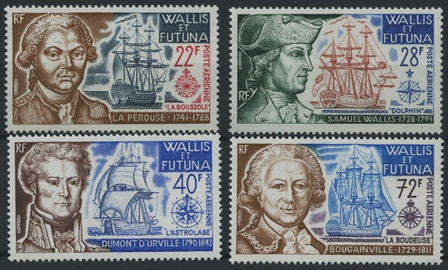 WALLIS- UND FUTUNA-INSELN 242-45 **, 1973, Entdecker Und Schiffe, Prachtsatz, Mi. 70.- - Unused Stamps