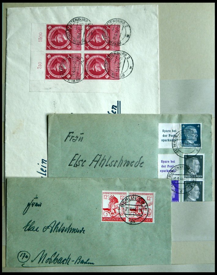 SLG., LOTS DEUTSCHLAND Ca. 1943-80, Reichhaltige Briefpartie In 3 Bänden, Einem FDC-Album Und Kleinem Karton, Der Sammle - Colecciones