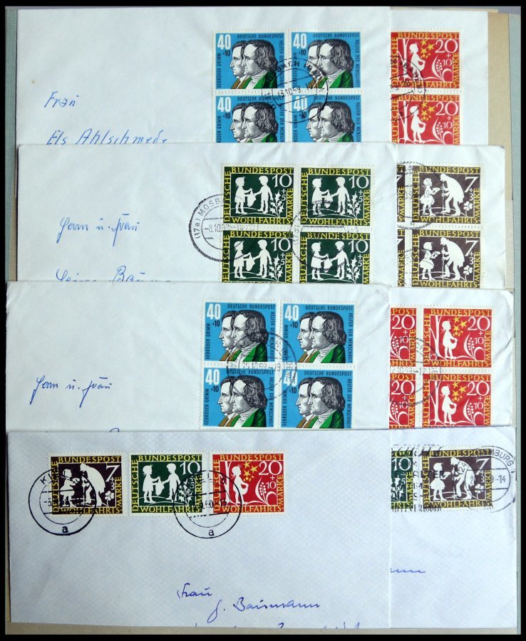 SLG., LOTS DEUTSCHLAND Ca. 1943-80, Reichhaltige Briefpartie In 3 Bänden, Einem FDC-Album Und Kleinem Karton, Der Sammle - Collections