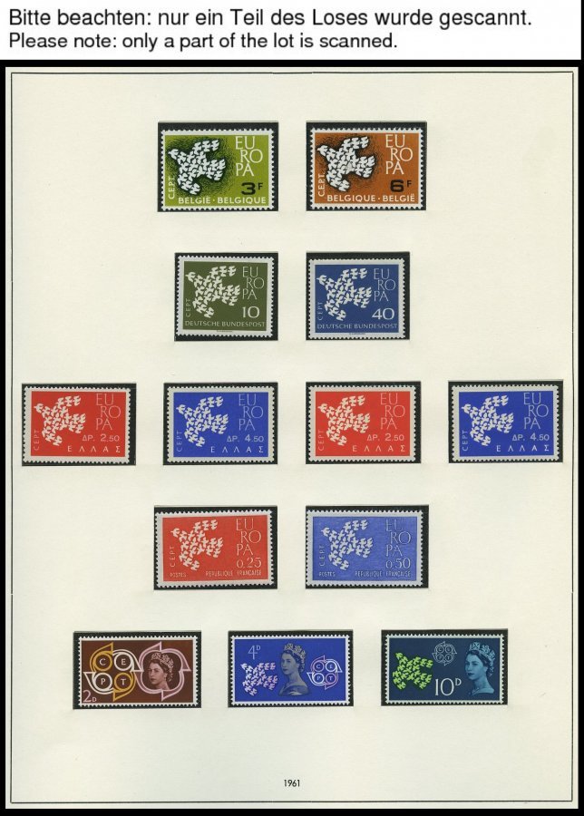 EUROPA UNION **, 1961-63, Taube, Stilisierter Baum Und Ornament, Dazu 3 Kleinbogen Von Liechtenstein, Pracht - Collections