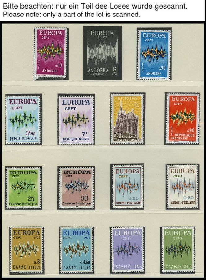 EUROPA UNION **, 1972/3, Sterne Und Posthorn, 2 Komplette Jahrgänge, Ohne Andorra Nr. 71, Fast Nur Prachterhaltung, Mi. - Collections