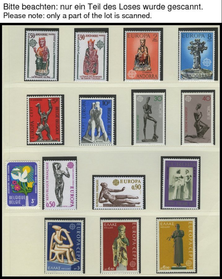 EUROPA UNION **, 1974/5, Skulpturen Und Gemälde, 2 Komplette Jahrgänge, Ohne Monaco Bl. 7 Und 8, Prachterhaltung, Mi. 24 - Colecciones