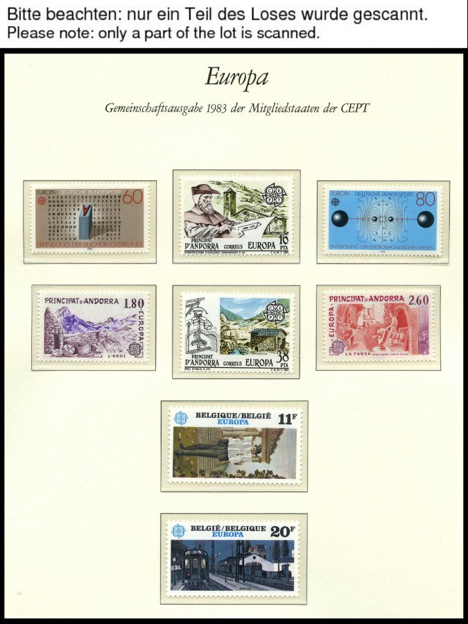 EUROPA UNION **, 1983, Werke Des Menschlichen Geistes, Kompletter Jahrgang, Pracht, Mi. 207.70 - Colecciones