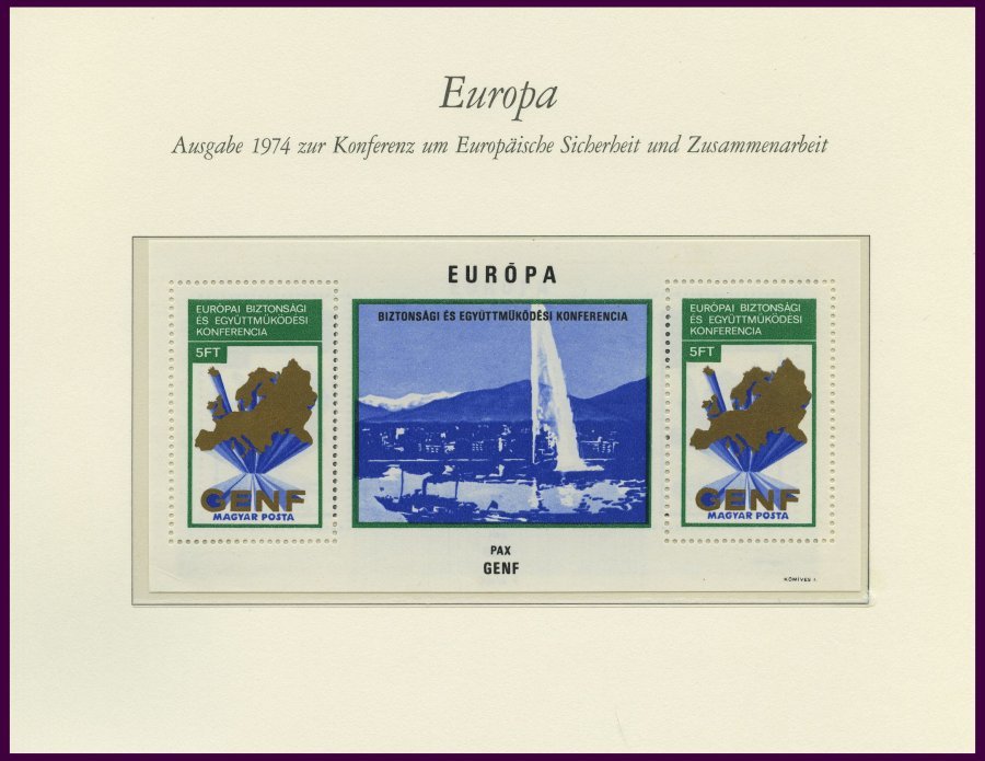 EUROPA UNION **, Postfrische Sammlung KSZE Von 1973-83 Auf Borek Falzlosseiten, Mit Bulgarien Bl. 106, Rumänien Bl. 125 - Collections