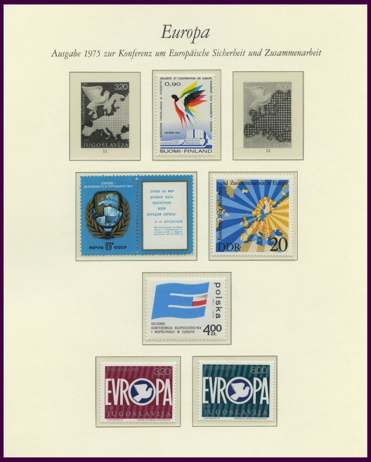 EUROPA UNION **, Postfrische Sammlung KSZE Von 1973-83 Auf Borek Falzlosseiten, Mit Bulgarien Bl. 106, Rumänien Bl. 125 - Collections