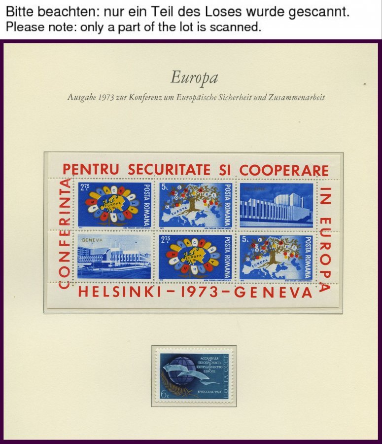 EUROPA UNION **, Postfrische Sammlung KSZE Von 1973-83 Auf Borek Falzlosseiten, Mit Bulgarien Bl. 106, Rumänien Bl. 125 - Colecciones