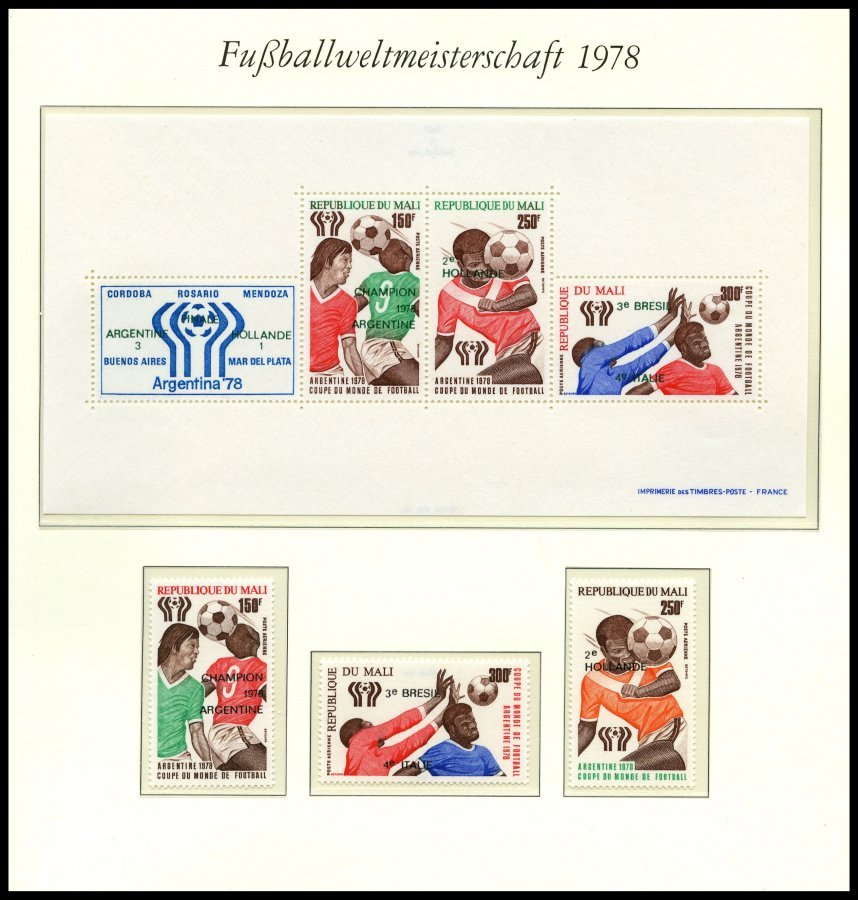 SPORT **,Brief,o , Fussball-Weltmeisterschaft 1978 in 3 Borek Spezialalben mit Blocks, u.a. Bulgarien Bl. 97 und 104 je