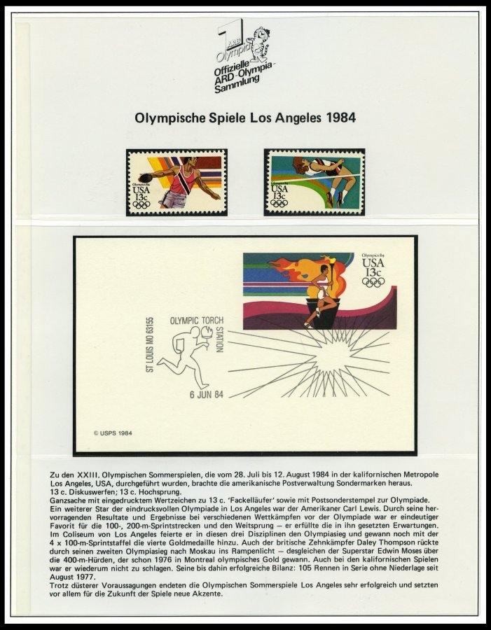 SPORT **,Brief,o , Offizielle ARD-Olympia-Sammlung 1948-88, Pracht - Otros & Sin Clasificación