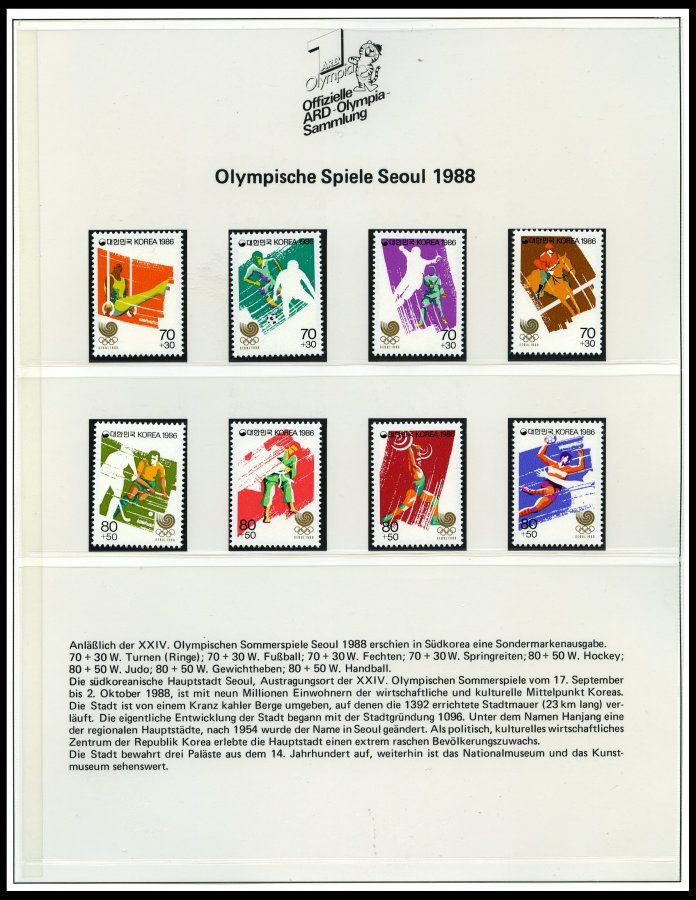 SPORT **,Brief,o , Offizielle ARD-Olympia-Sammlung 1948-88, Pracht - Otros & Sin Clasificación