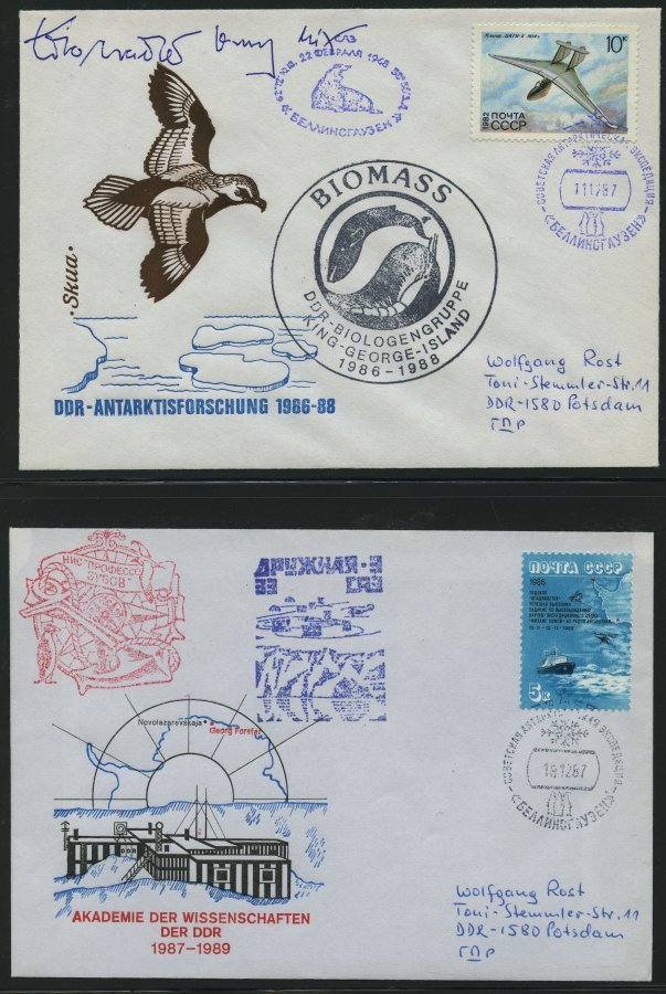 SONSTIGE MOTIVE 1958-89, DDR-Antarktisforschung, Sammlung mit über 200 verschiedenen Belegen im Briefalbum, Pracht