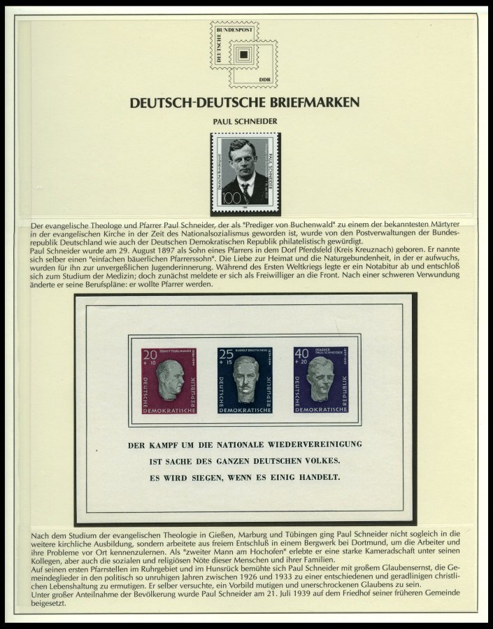 SONSTIGE MOTIVE **,Brief,o , Deutsch-Deutsche Briefmarken auf Siegerseiten im Album und einem Leitzordner mit Einzelmark