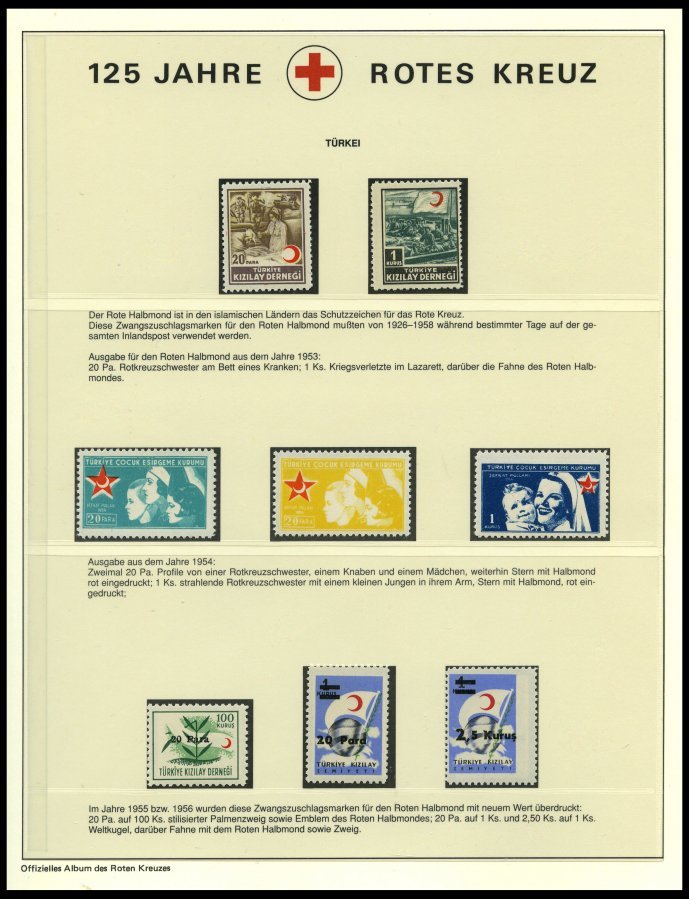 SONSTIGE MOTIVE **,Brief , 125 Jahre Rotes Kreuz Auf Siegerseiten Im Album Mit Einzelmarken, Blocks, Maximumkarte, Marke - Unclassified