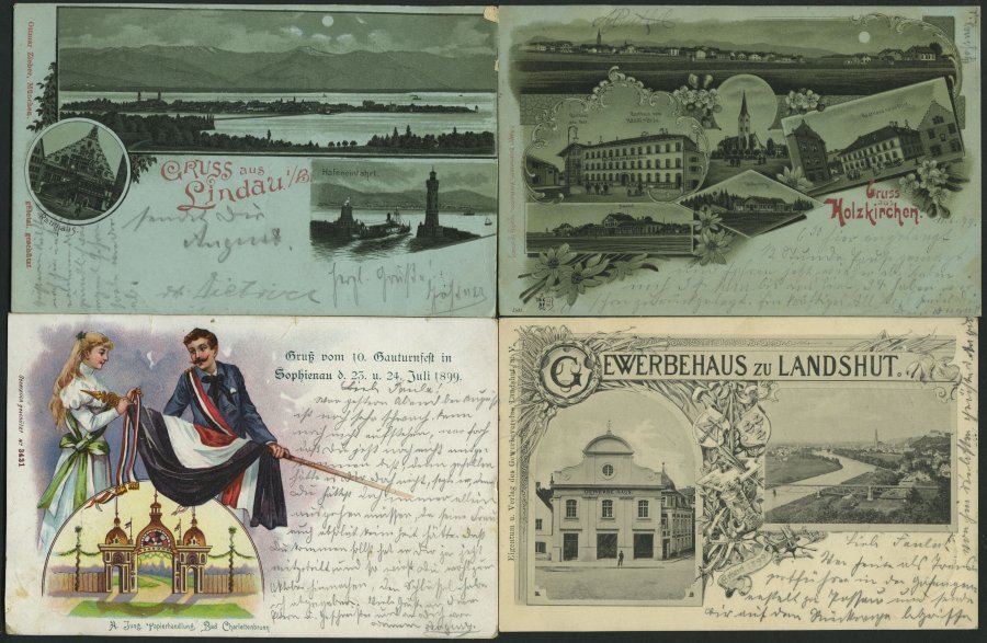 DEUTSCHLAND ETC. 1899-1902, BAYERN, 10 Verschiedene Alte Ansichtskarten, Mit Gruss Aus.. Karten, Alle Gebraucht - Otros & Sin Clasificación