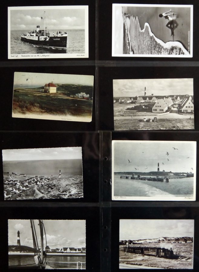 DEUTSCHLAND ETC. SYLT - Hörnum, Sammlung Von 62 Verschiedenen Ansichtskarten Im Briefalbum, Dabei Ein Foto Hapag-Landung - Other & Unclassified