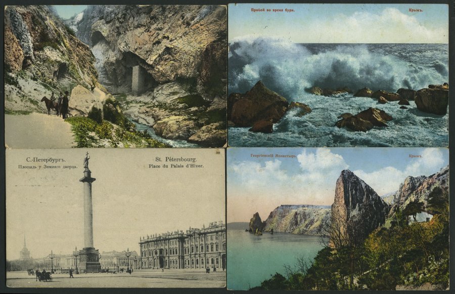 ALTE POSTKARTEN - RUSSLAN 1915/6, 4 Verschiedene Feldpostkarten: 2 Ansichten Von Der Krim, Je Eine Vom Kaukasus Und St. - Russia