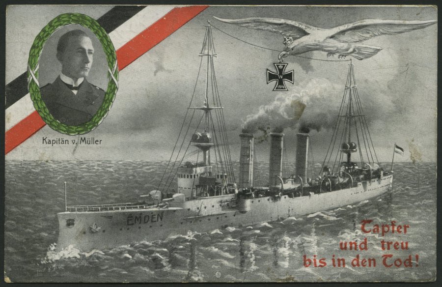 ALTE POSTKARTEN - SCHIFFE KAISERL. MARINE BIS 1918 S.M.S. Emden, 13 Karten, Dabei 2 Feldpostkarten Und Eine Künstlerkart - Warships