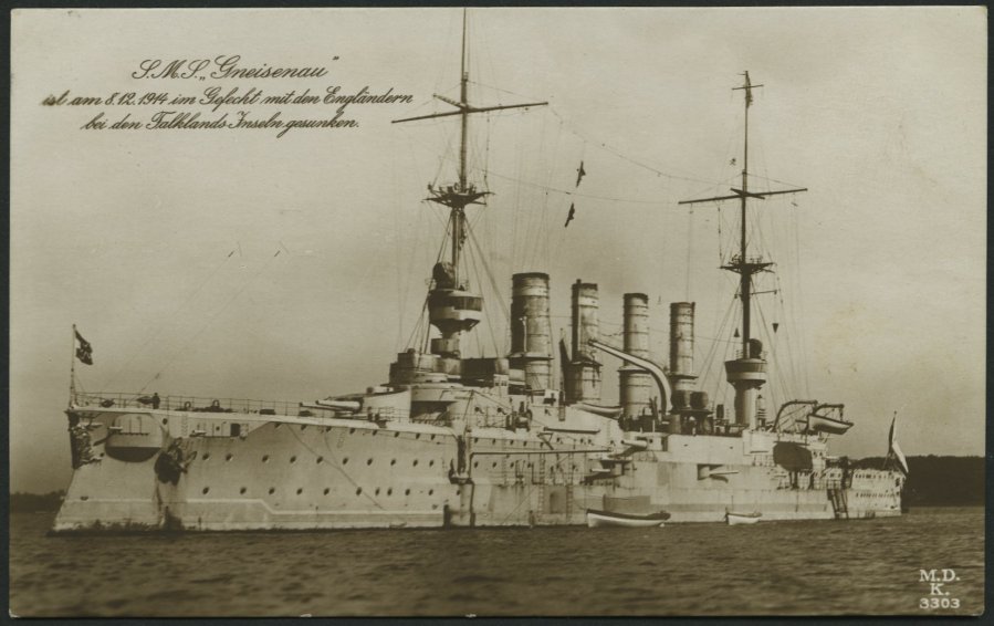 ALTE POSTKARTEN - SCHIFFE KAISERL. MARINE BIS 1918 S.M.S. Gneisenau, Eine Ungebrauchte Karte - Warships