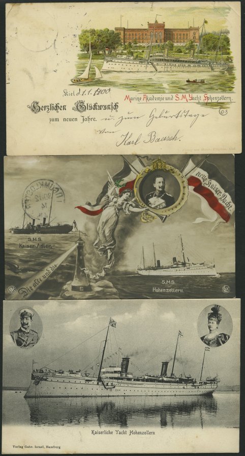 ALTE POSTKARTEN - SCHIFFE KAISERL. MARINE BIS 1918 S.M.S. Hohenzollern, 3 Gebrauchte Karten - Guerra