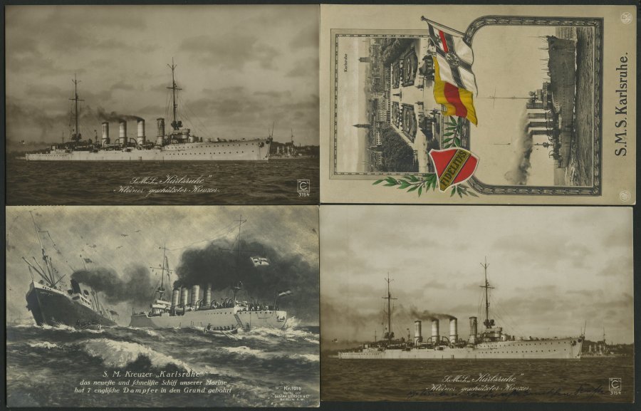 ALTE POSTKARTEN - SCHIFFE KAISERL. MARINE S.M.S. Karlsruhe, 7 Karten, Davon 3 Gebraucht - Warships