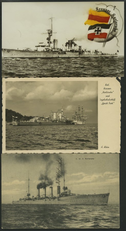 ALTE POSTKARTEN - SCHIFFE KAISERL. MARINE S.M.S. Karlsruhe, 7 Karten, Davon 3 Gebraucht - Warships