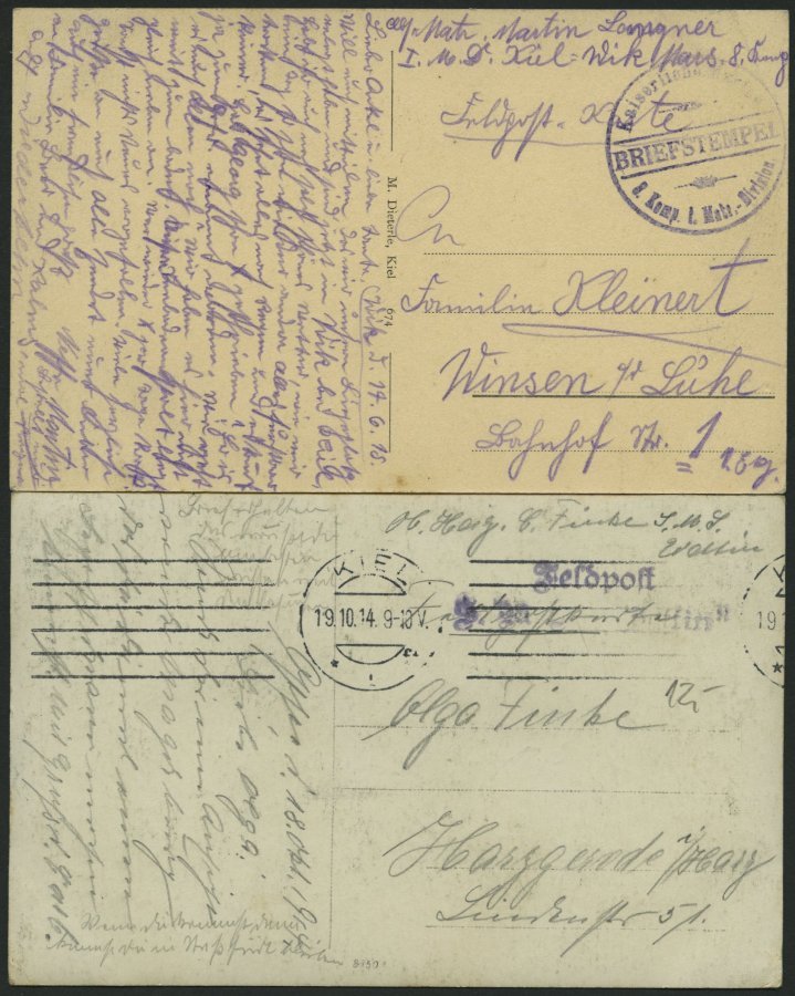 ALTE POSTKARTEN - SCHIFFE KAISERL. MARINE S.M.S. Magdeburg, 4 Karten, Davon 2 Als Feldpost Gelaufen - Warships