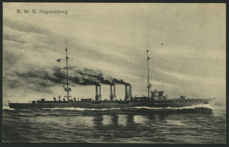 ALTE POSTKARTEN - SCHIFFE KAISERL. MARINE S.M.S. Regensburg, Feldpostkarte - Warships