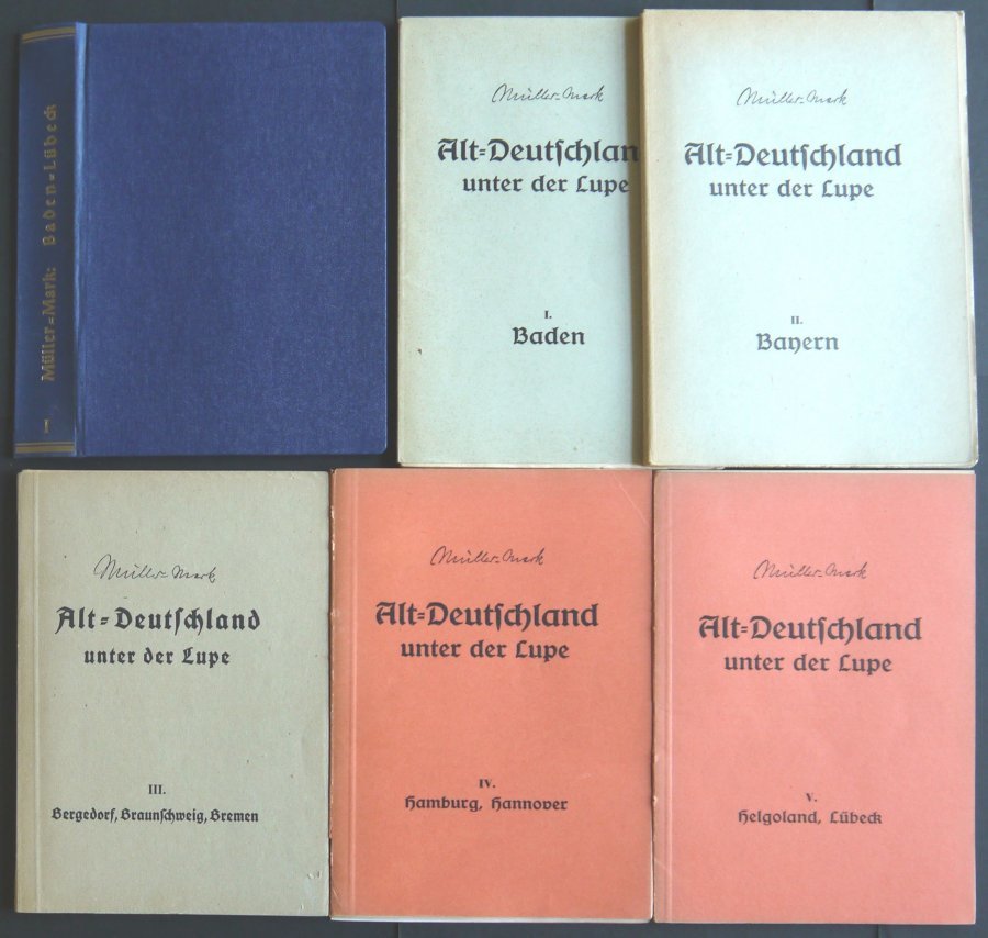 PHIL. LITERATUR Altdeutschland Unter Der Lupe - Baden - Lübeck, Band I, 4. Auflage, 1956, Ewald Müller-Mark, 374 Seiten, - Filatelia E Historia De Correos