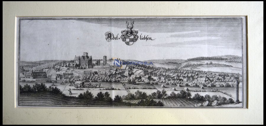 ADELEBSEN, Gesamtansicht, Kupferstich Von Merian Um 1645 - Litografía
