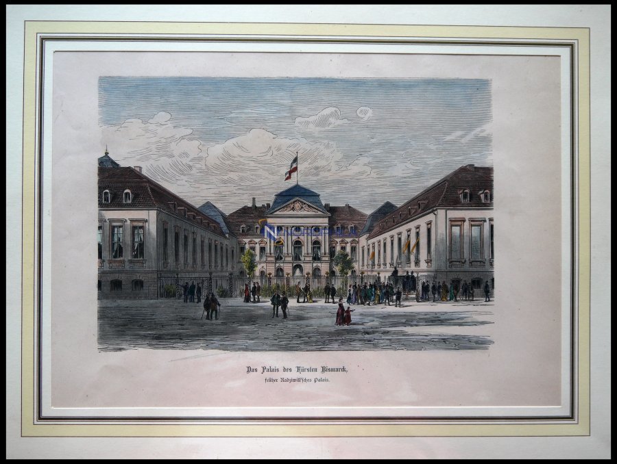BERLIN: Das Palais Des Fürsten Bismark, Kolorierter Holzstich Um 1880 - Litografía