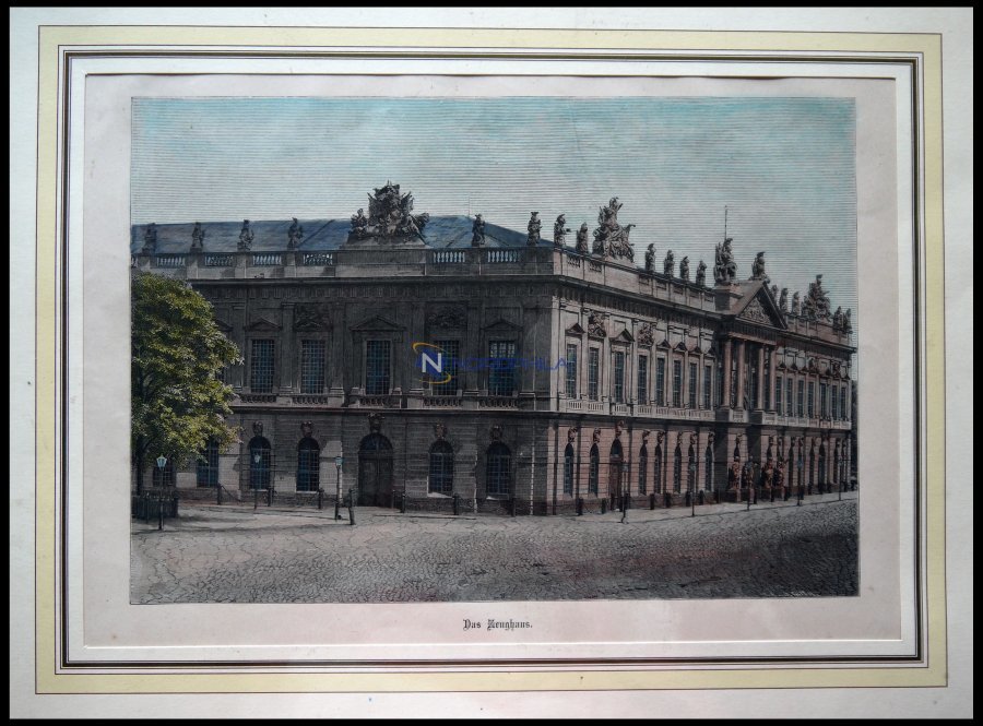 BERLIN: Das Zeughaus, Kolorierter Holzstich Um 1880 - Lithographies