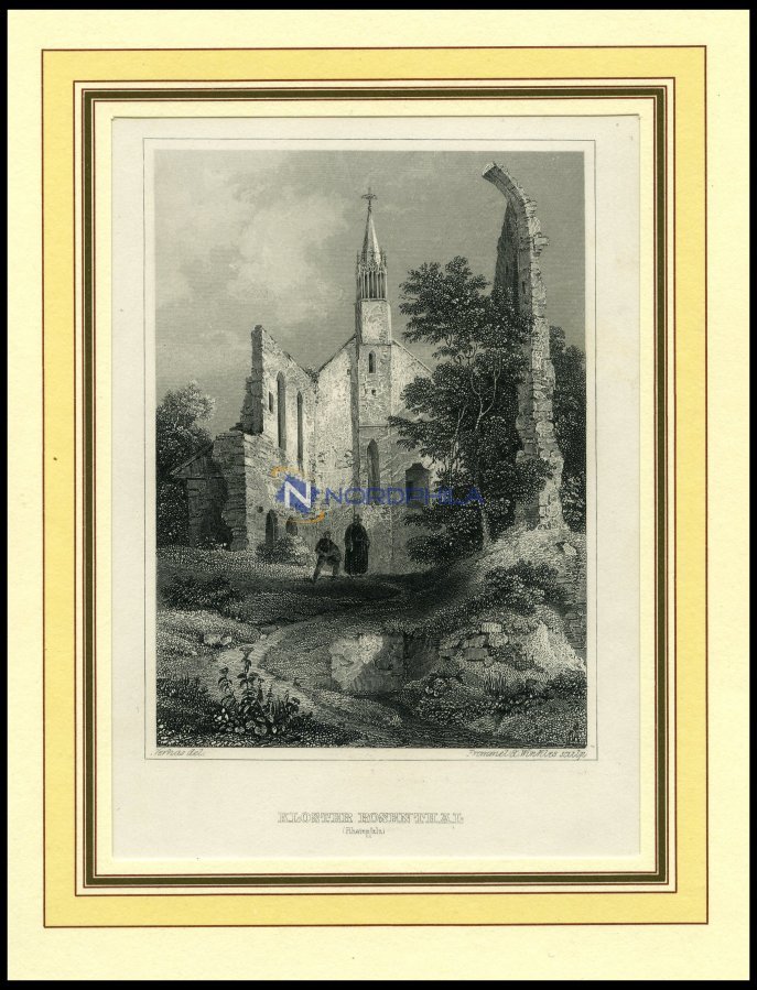 ROSENTHAL: Das Kloster, Stahlstich Von Verhas/Winkles Um 1840 - Litografia