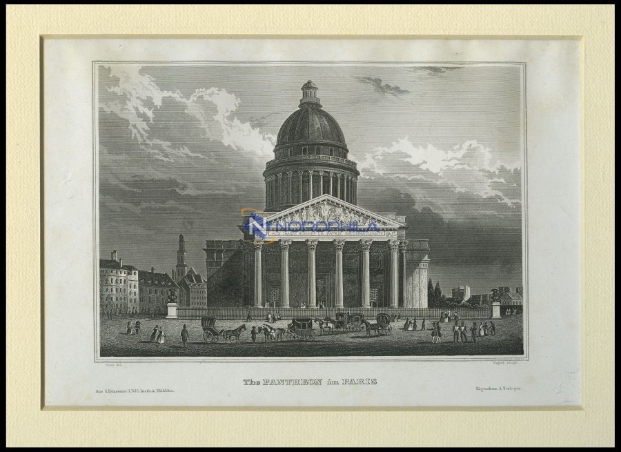 PARIS: Das Pantheon, Stahlstich Von B.I. Um 1840 - Litografía