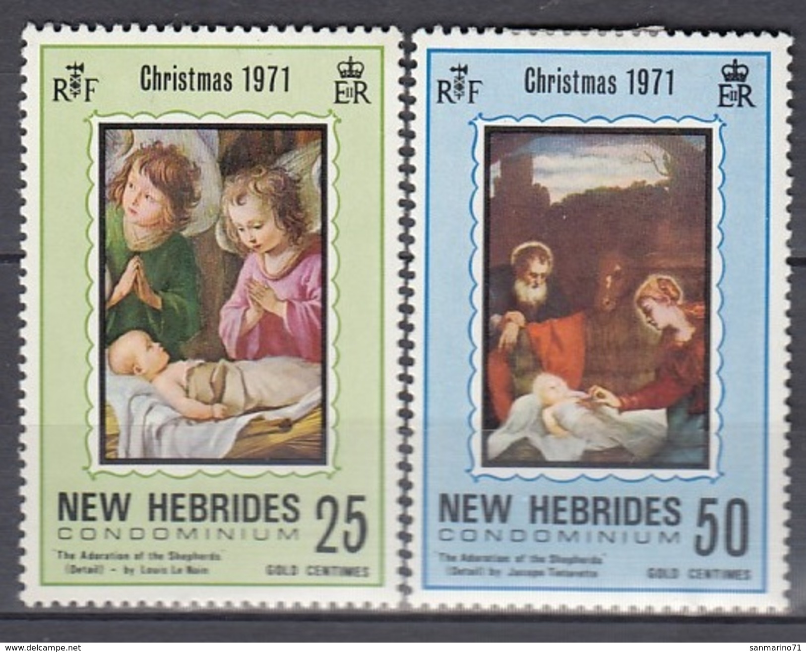 NEW HEBRIDES 313-314,unused,Christmas 1971 - Neufs