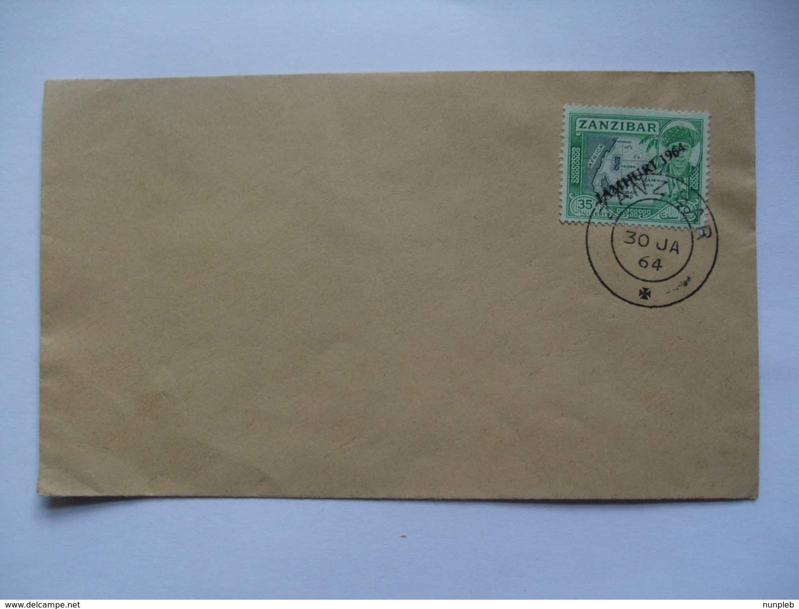 ZANZIBAR - 1964 Handstamped Envelope With Jamhurt 1964 Overprint - Zanzibar (1963-1968)