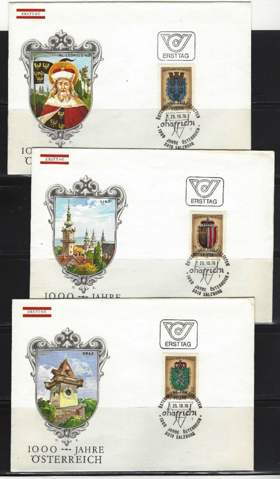 ÖSTERREICH - FDC Mi-Nr. 1522 - 1530 (Einzelmarken Aus Block Nr. 4) Wappen Der Bundesländer (2) - FDC