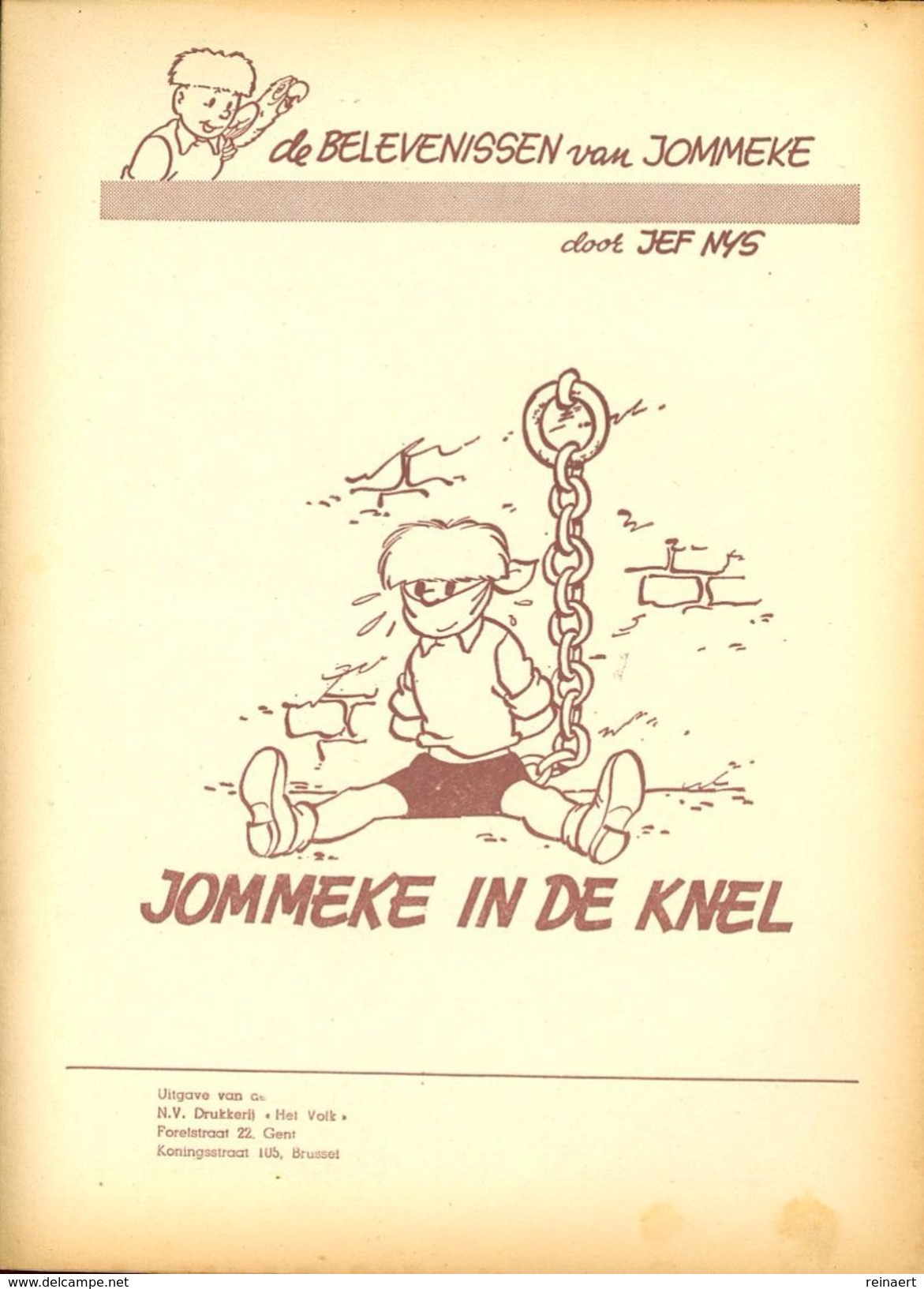 Jommeke - Jommeke In De Knel  (1ste Druk)  1968 - Jommeke