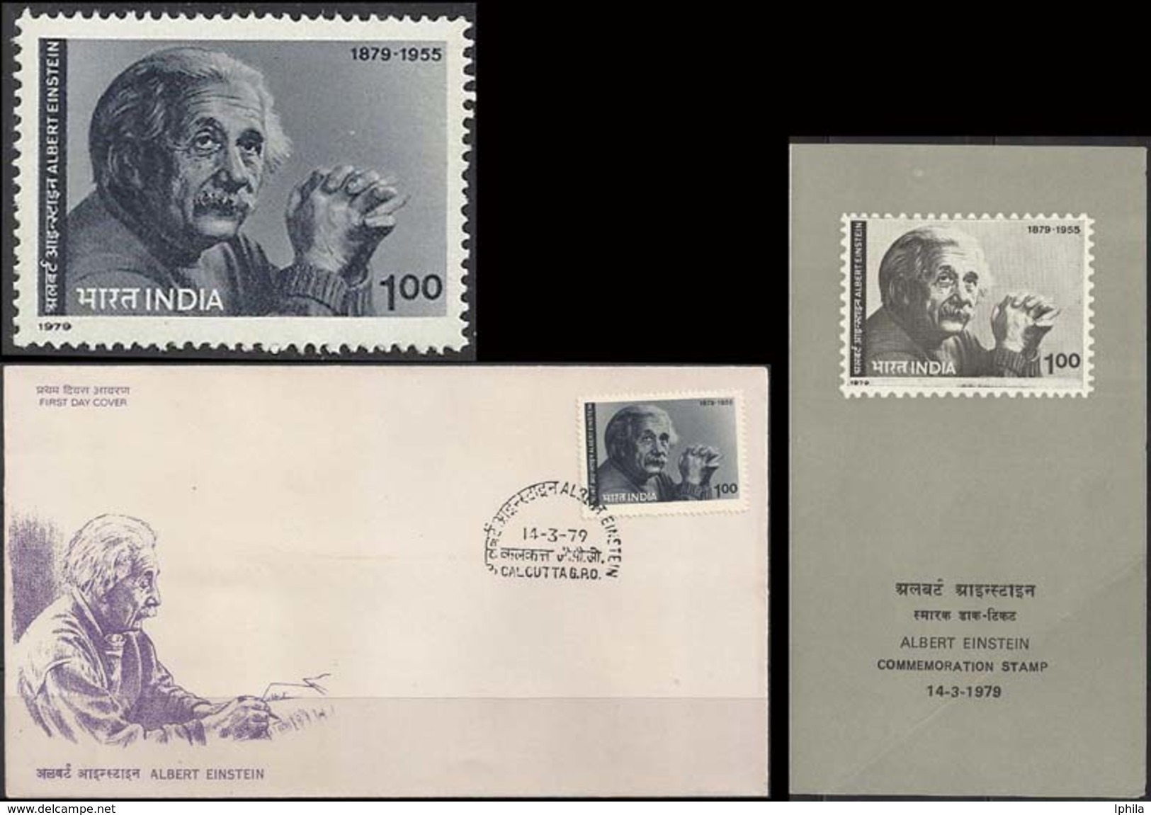 Albert Einstein 1979 FDC & Folder   Nobel Prize Physics Science Indien Inde Indian Judaica - Albert Einstein