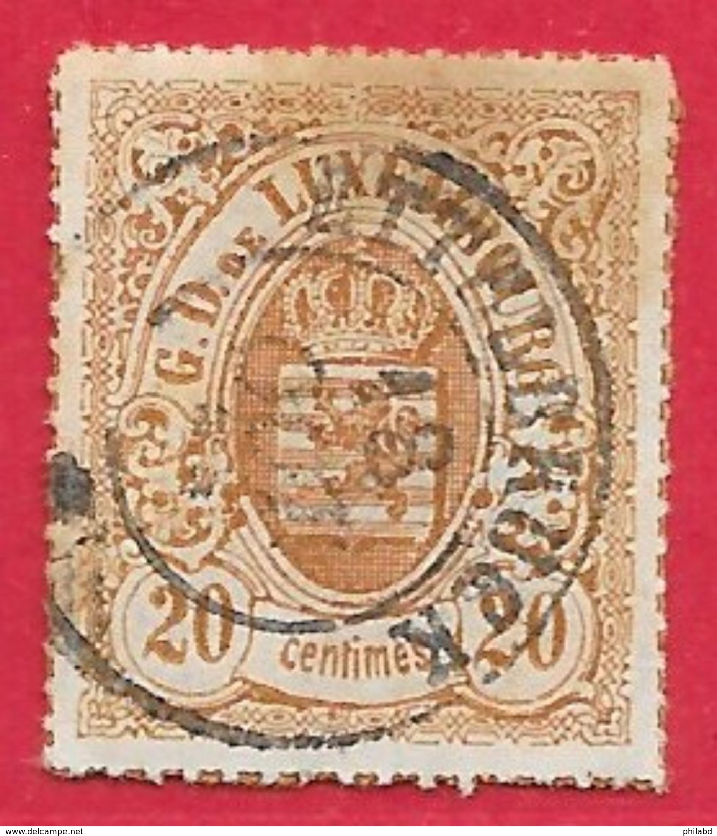 Luxembourg N°19a 20c Brun-jaune (LUXEMBOURG) 1865-73 O - 1859-1880 Wappen & Heraldik