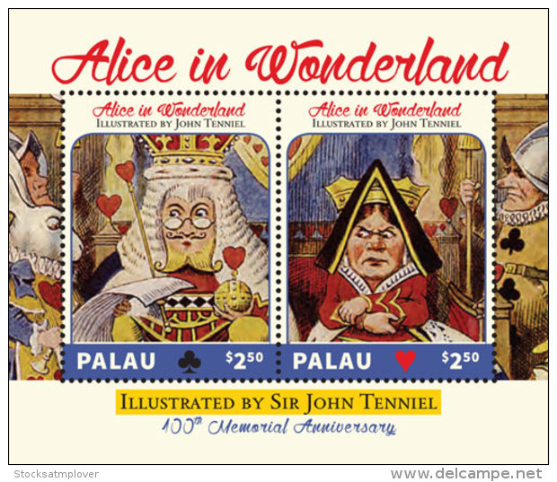 Palau 2017-annimation Alice In Wonderland,JOHN TENNIEL 100TH Anniversary -I70138 - Altri & Non Classificati