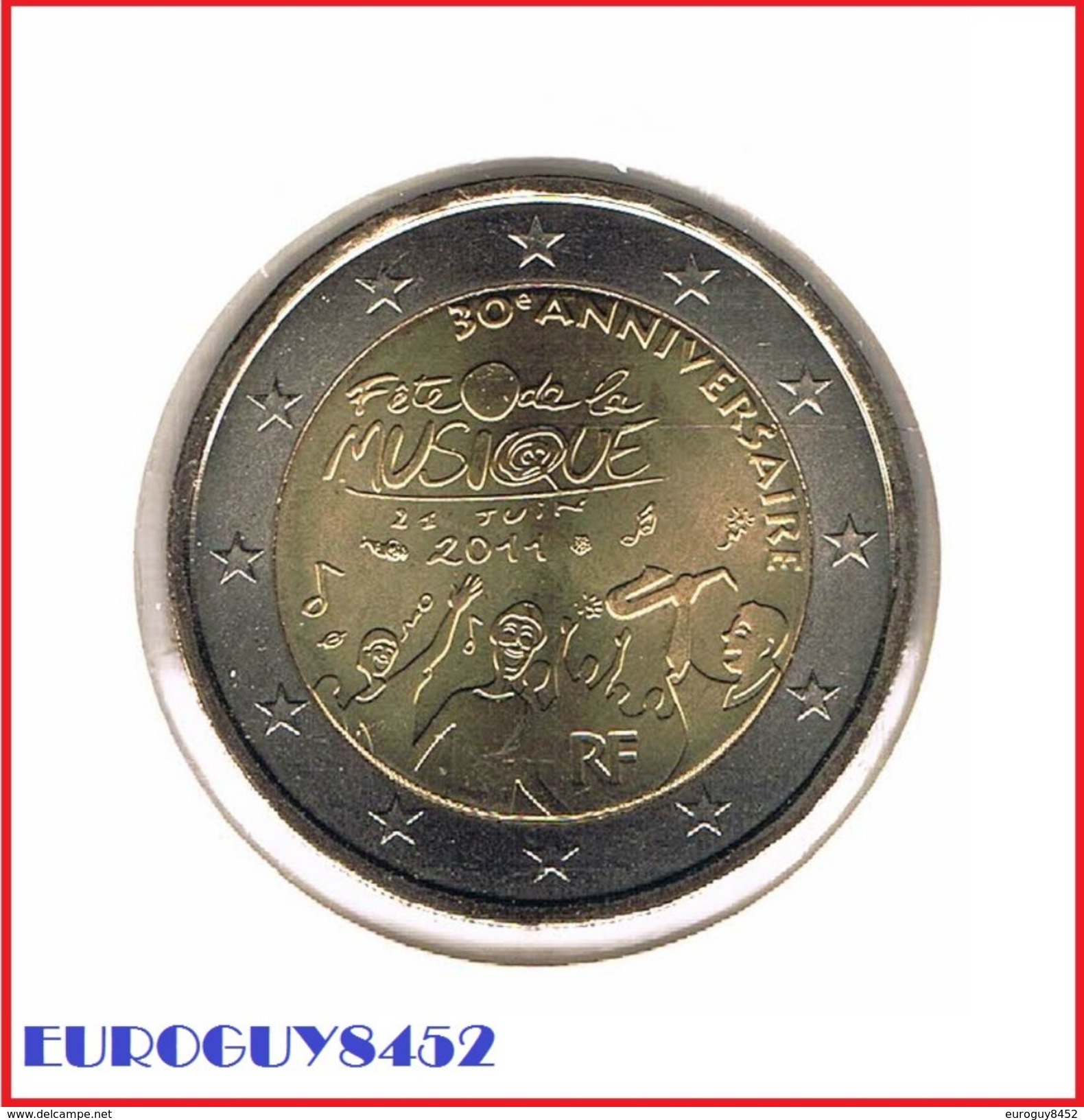 FRANKRIJK - 2 &euro; COM. 2011 UNC - FEEST VAN DE MUZIEK - France