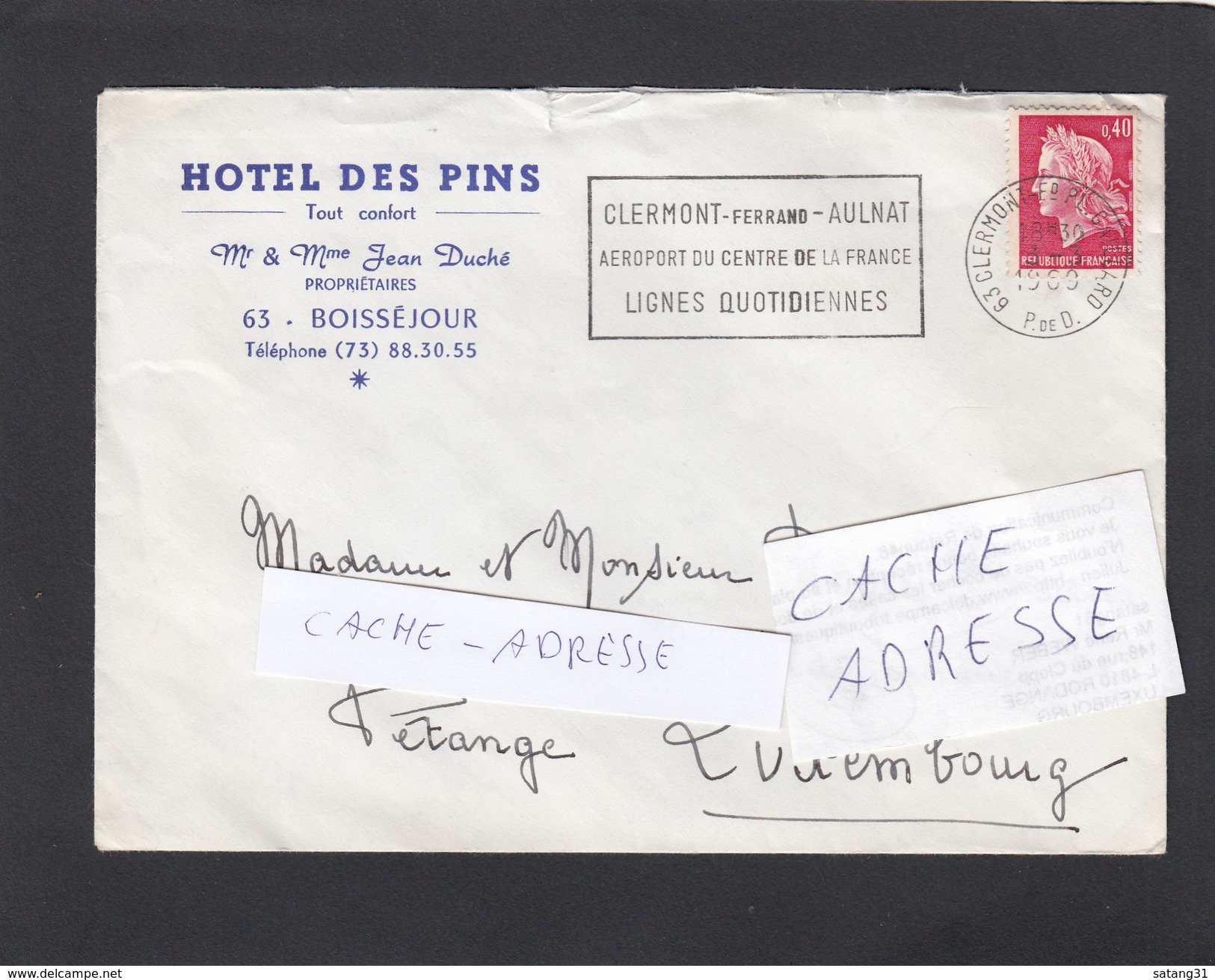 HOTEL DES PINS,BOISSEJOUR. - Lettres & Documents