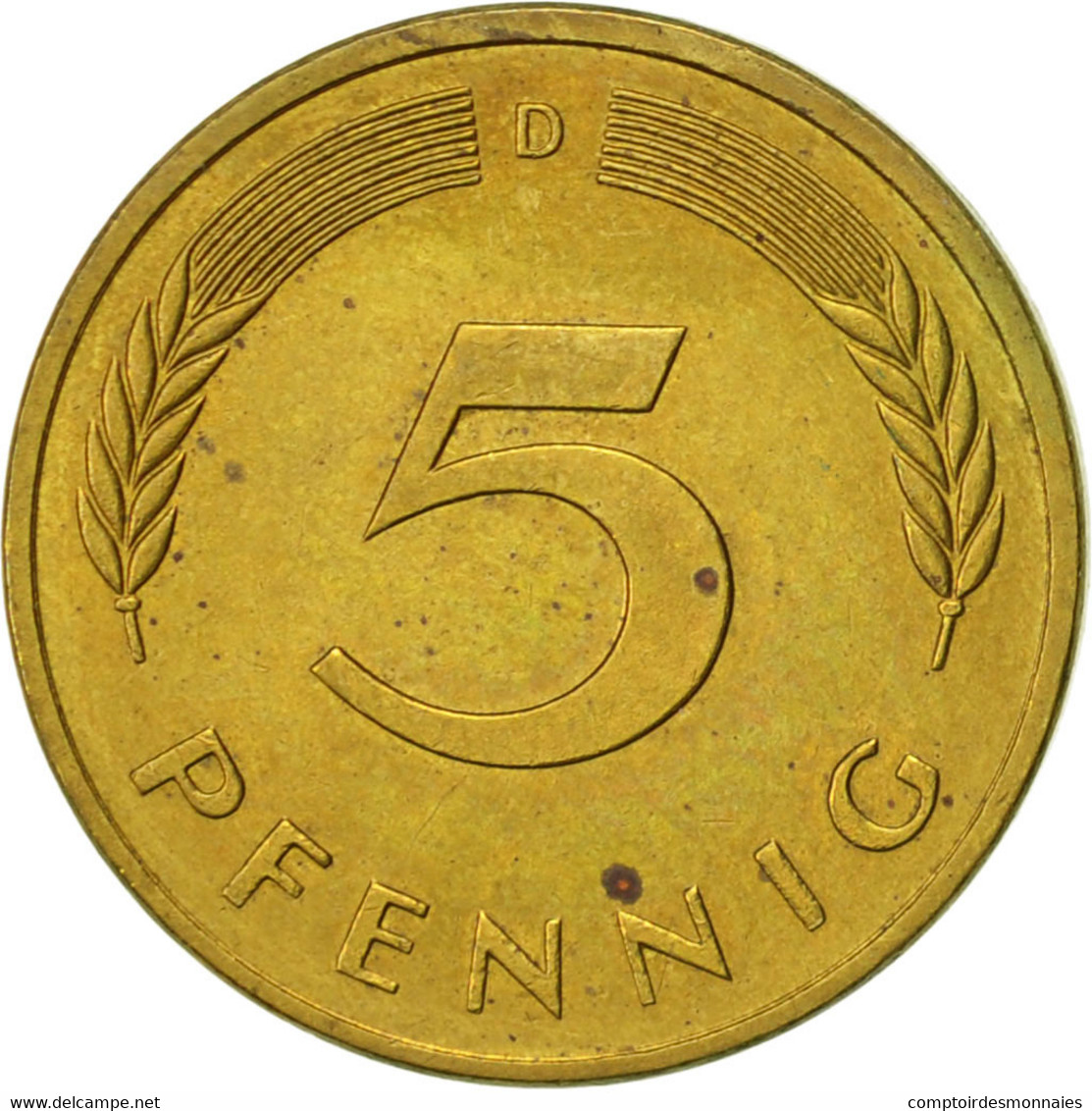 Monnaie, République Fédérale Allemande, 5 Pfennig, 1991, Munich, TTB+, Brass - 5 Pfennig