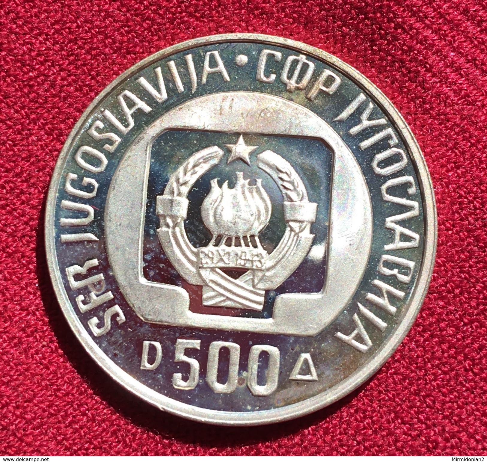 YUGOSLAVIA 500 DINARA 1985, SILVER, 12.96 Gr., HIGH QUALITY, WORLD SKI JUMPING PLANICA, (126) - Joegoslavië