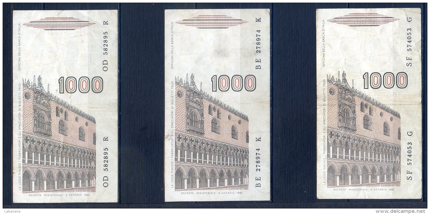 506-Italie 6 Billets De 1000 Lire 1982 à 1988 Lettres A à G - 1000 Lire