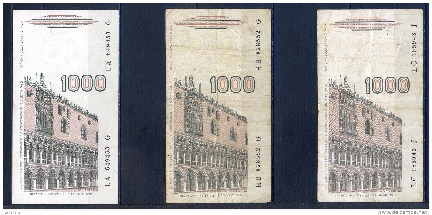506-Italie 6 Billets De 1000 Lire 1982 à 1988 Lettres A à G - 1000 Lire