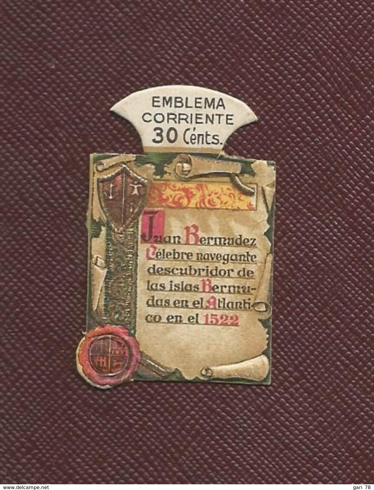 EMBLEMA CORRIENTE 30 Cts Série F N° 4 Auxilio Social Falange Espanola Tradicionalista Y De Las J.O.N.S. Et Juan BERMUDEZ - Autres & Non Classés