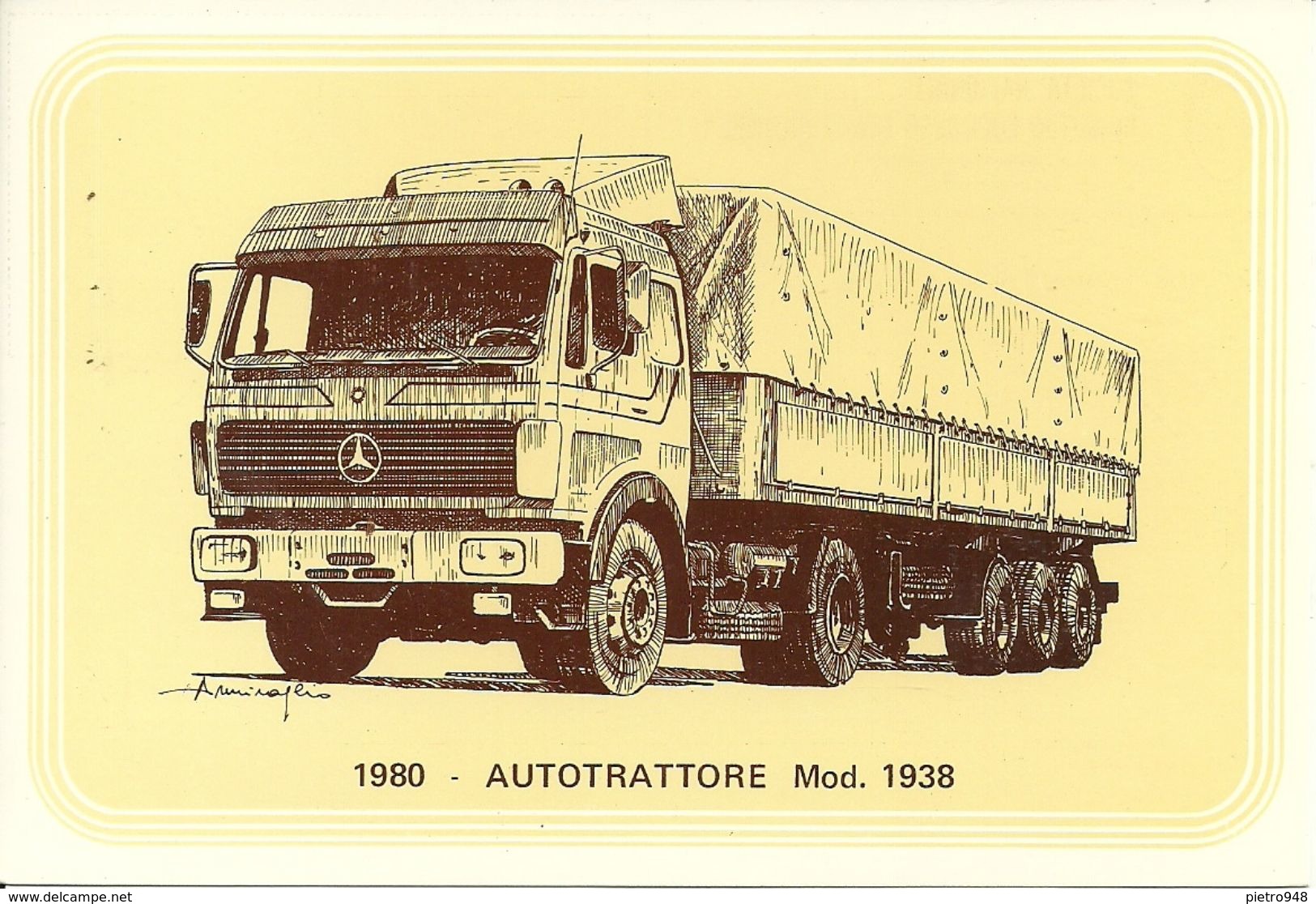 Camion, (Autotrattore) Autocarro Mercedes Mod. 1938, Anno 1980 - Società Nazionale Di Mutuo Soccorso Fra Ferrovieri - Camion, Tir