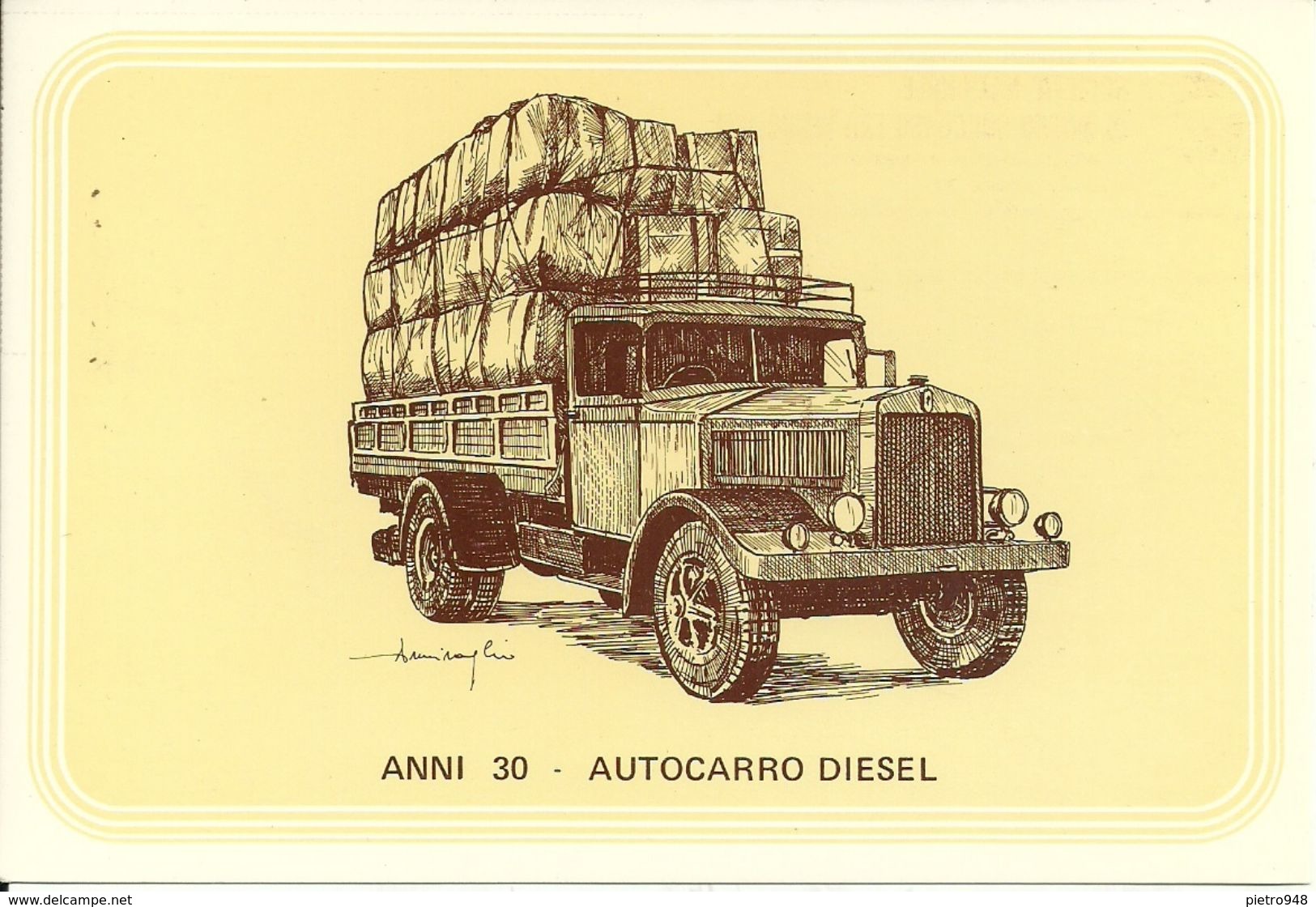 Camion, Autocarro Diesel, Anni '30 - Società Nazionale Di Mutuo Soccorso Fra Ferrovieri - Camion, Tir