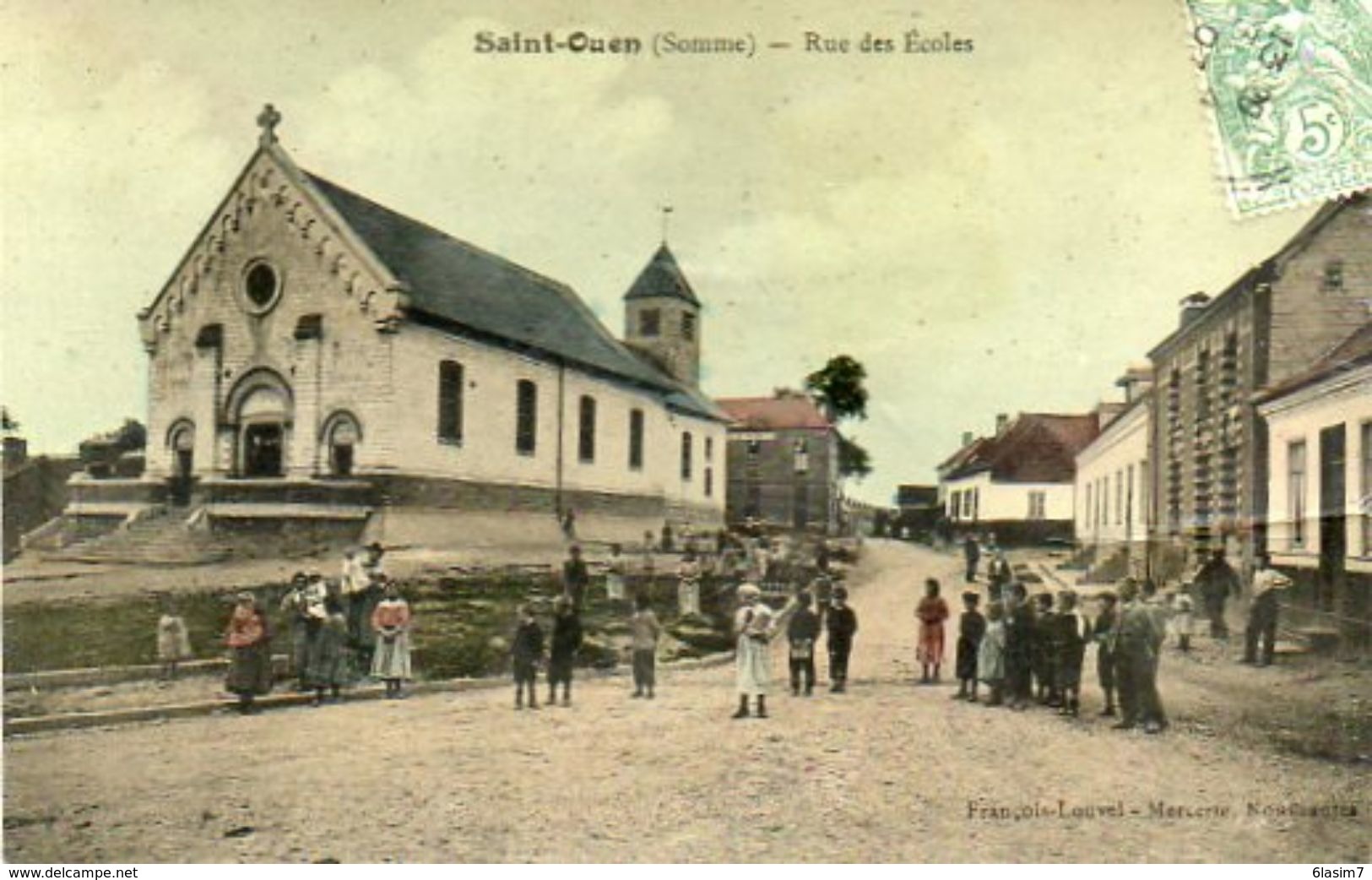 CPA - SAINT-OUEN (80) - Aspect De La Rue Des Ecoles En 1907 - Saint Ouen