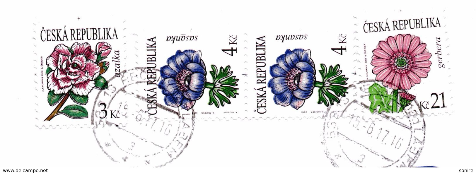 TCHEQUIE - CESKA REPUBLIKA - AZALKA - SASANKA - GERBERA - FLOWERS - 2008 - B173 - Gebruikt